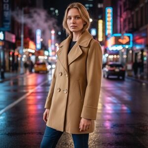 George Simonton Studio Coat Australian Lambs Wool - AUTHENTIC- Size 8 See Photos